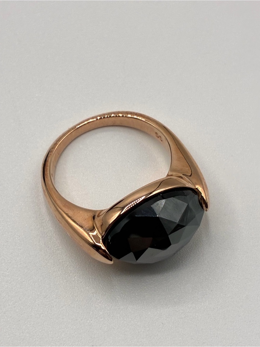 Swarovski Vanilla Ring Size 6.75 (55) Jet Hematite Rose Gold Plated NWT - Picture 6 of 12